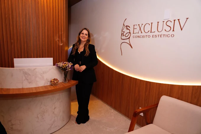 Recepção da Exclusiv Conceito Estético, com a Dra. Francielly Oliveira